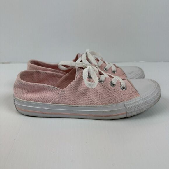 Converse Lace Up Low Top Sneakers Size 7 Women’s Pink Retro Canvas Skate - Picture 10 of 11